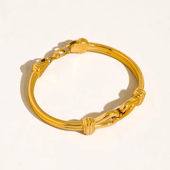Deloise 18K Gold Non-Tarnish Knot Link Bracelet - Yellow Gold