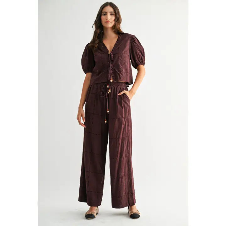 Embo Puff Sleeve Top - Chocolate