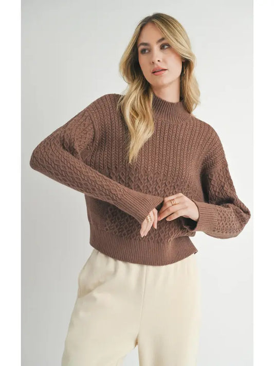 Liss Turtleneck Sweater - Brown