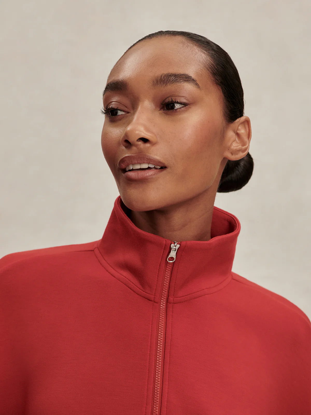 Varley - Sian Cropped Half Zip - Lava Falls