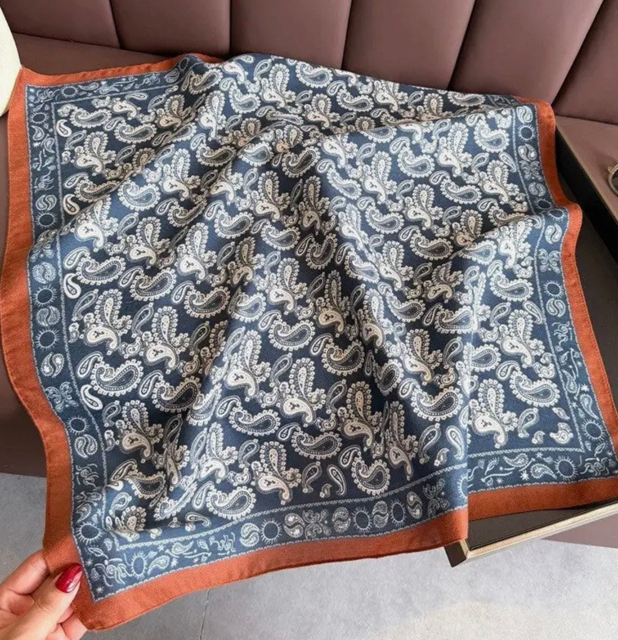 Silk Scarf - Blue