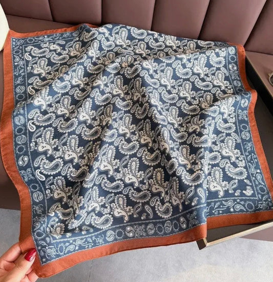 Silk Scarf - Blue