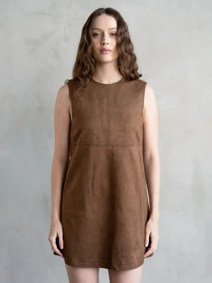 Sleeveless Mini Dress - Caramel Brown