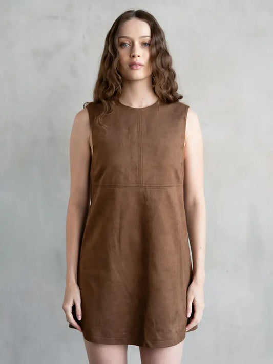 Sleeveless Mini Dress - Caramel Brown