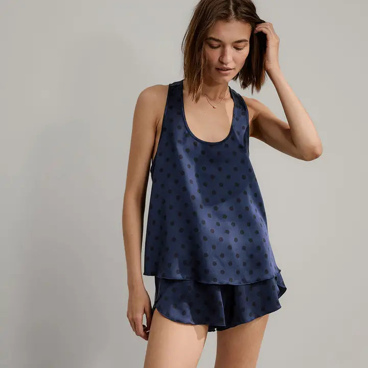 Lunya - Washable Silk Tulip Back Set - Blue Ellipsis