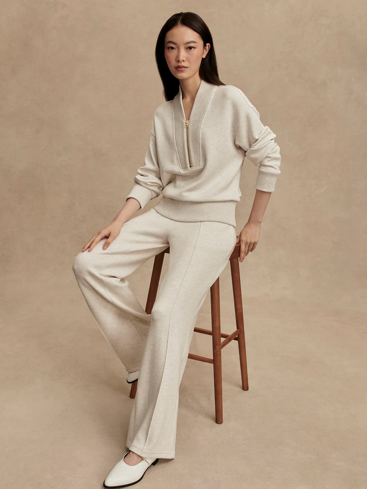 Varley - The Wide Leg Pant 28" - Ivory Marl