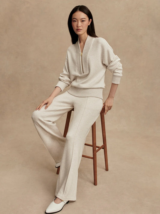 Varley - The Wide Leg Pant 28" - Ivory Marl