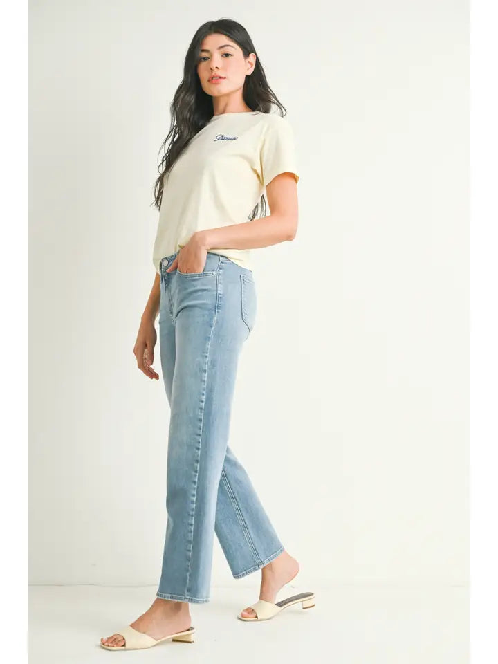 Stretchy Straight Jeans - Light Denim