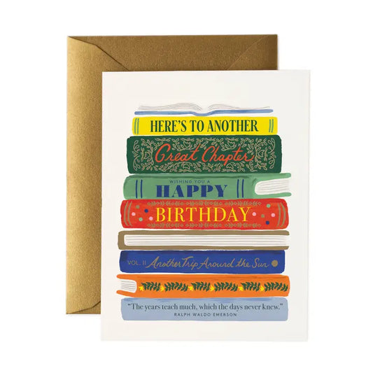 Rifle Paper Co. - Birthday Card - Book Stack