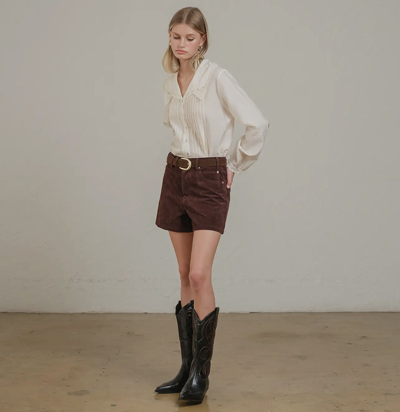 Sailor Pintuck Blouse - Cream