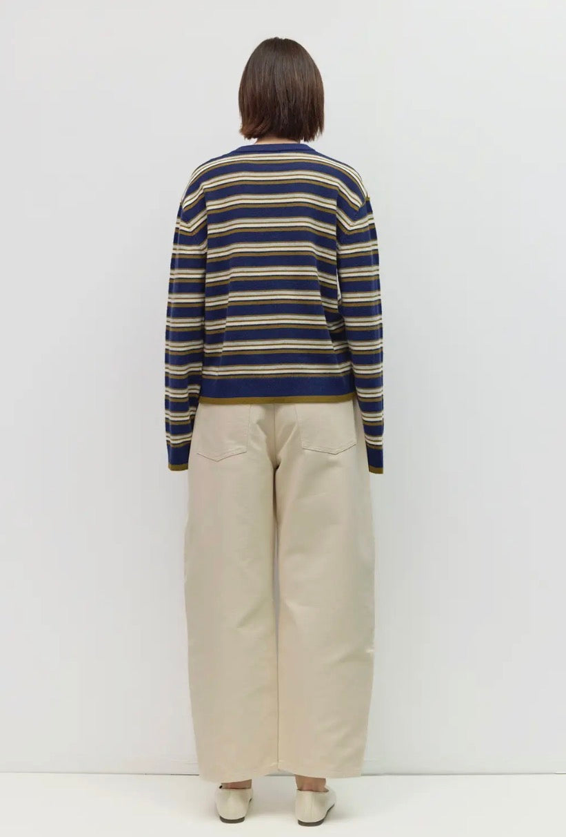 Striped Relaxed Sweater - Navy Multi
