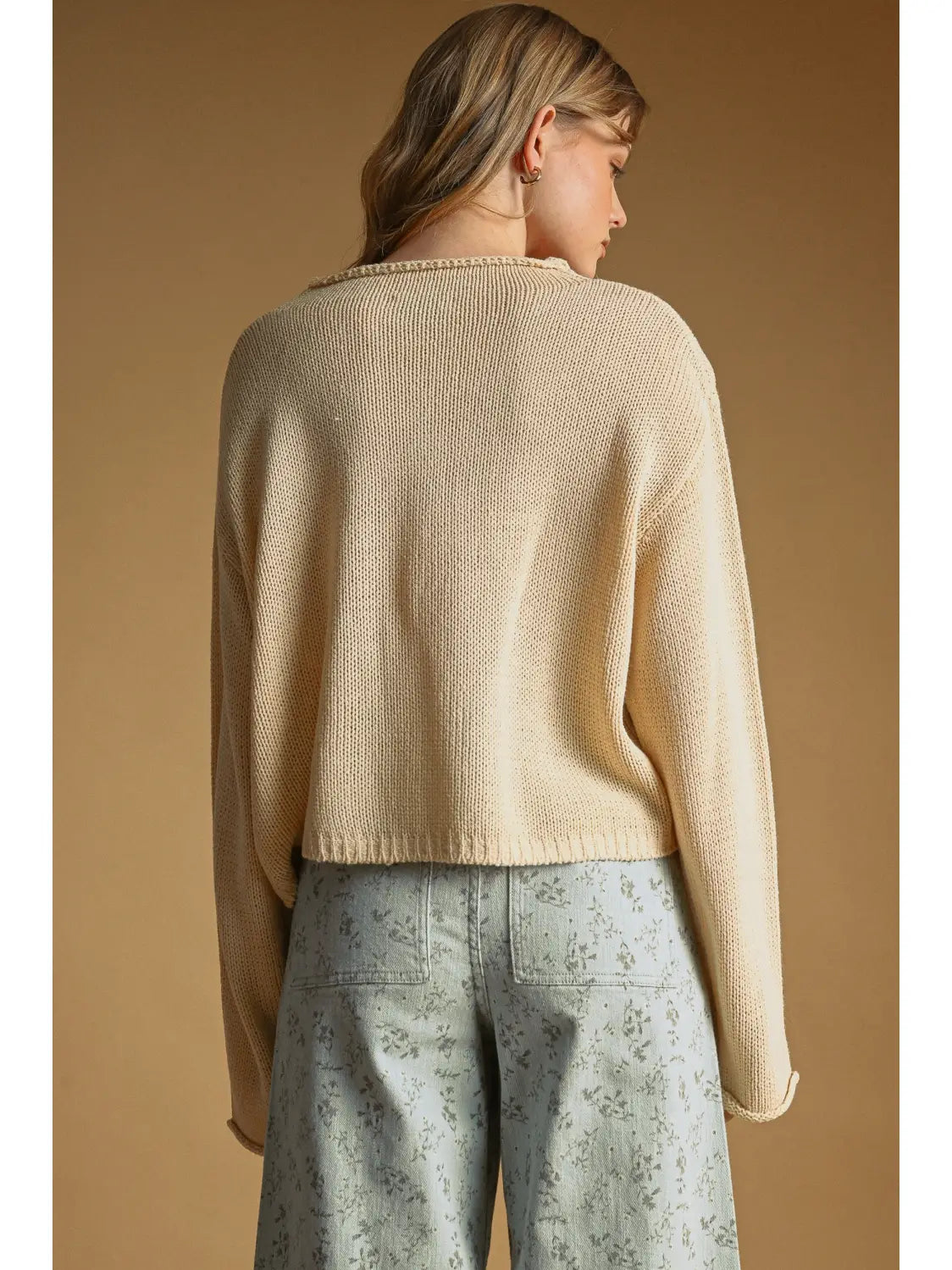 Button Front Cardigan - Vanilla Oat