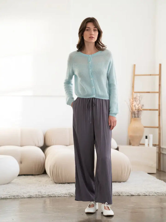 Mohair Sweater Cardigan - Baby Blue