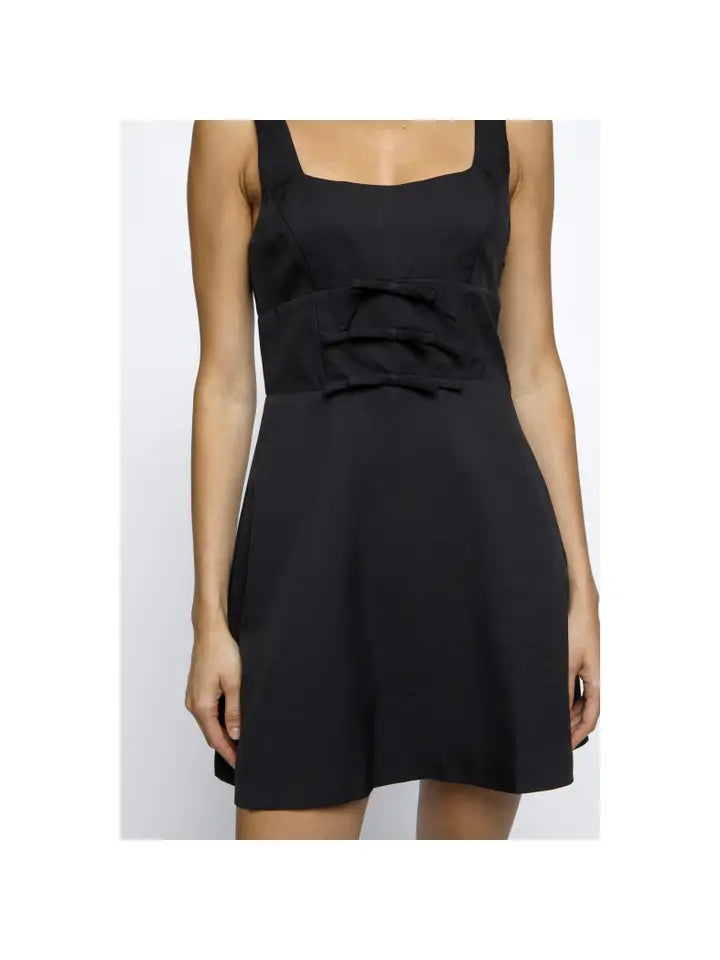 Bow Bodycon Mini Dress - Black