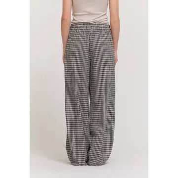 Grade + Gather - Relaxed Fit Gingham Pants - Midnight
