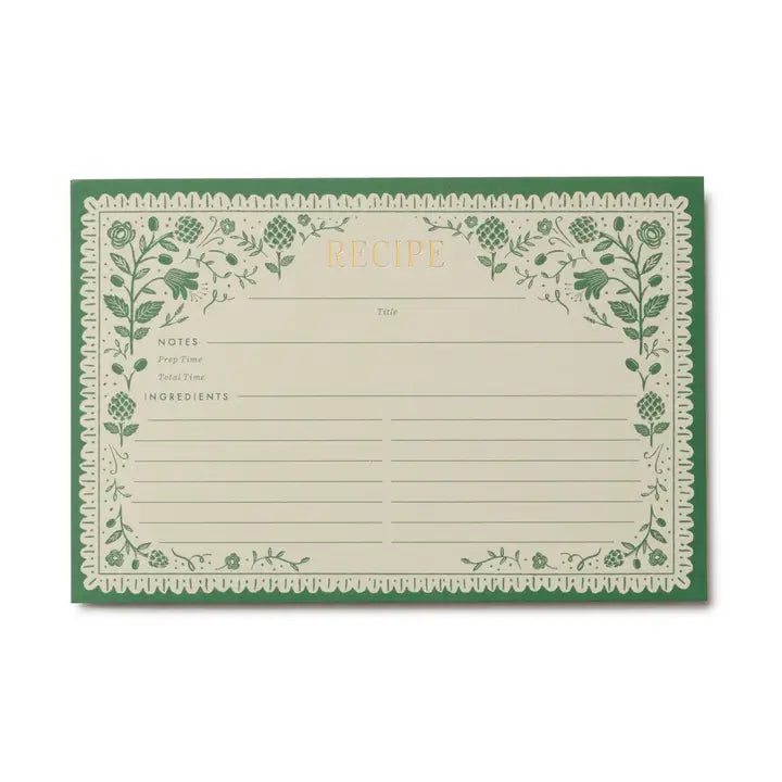 Rifle Paper Co. - Recipe Cards - Set of 12 - Artichoke