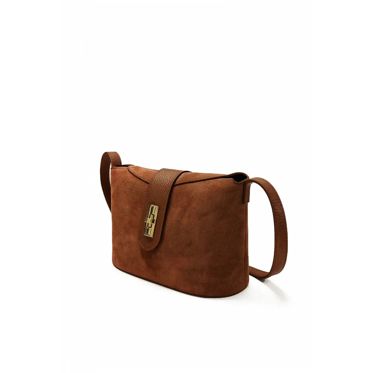 Prisca Suede Bag - Cognac