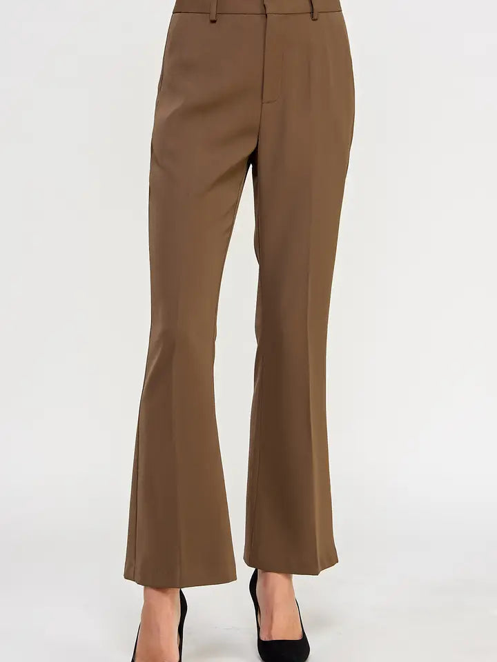 High-Waisted Flare Trouser - Mocha