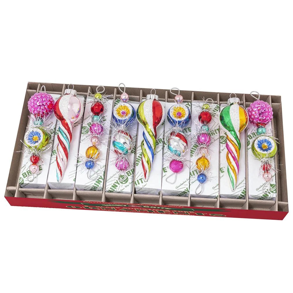 Shiny Brite - Christmas Confetti 9 Count 4" Shape Icicles