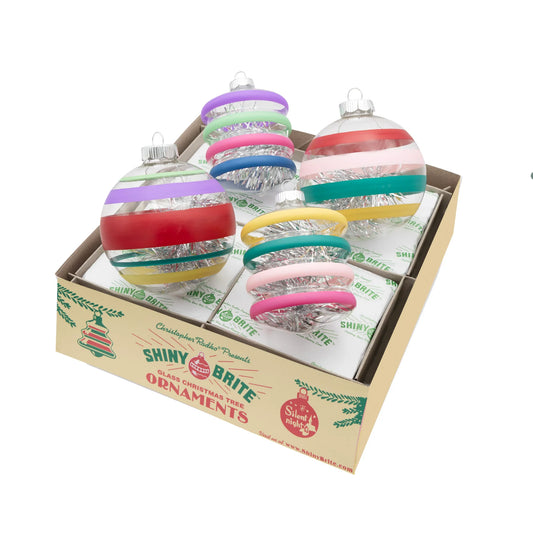 Shiny Brite - Vivid Vintage 4 Count 4" Decorated Rounds and Lanterns