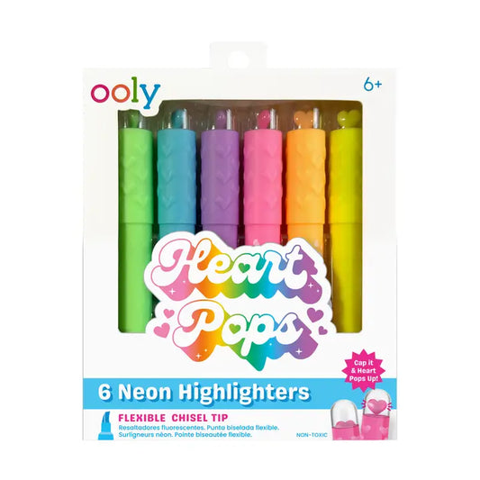 Ooly - Heart Pops: Neon Highlighters - Set of 6