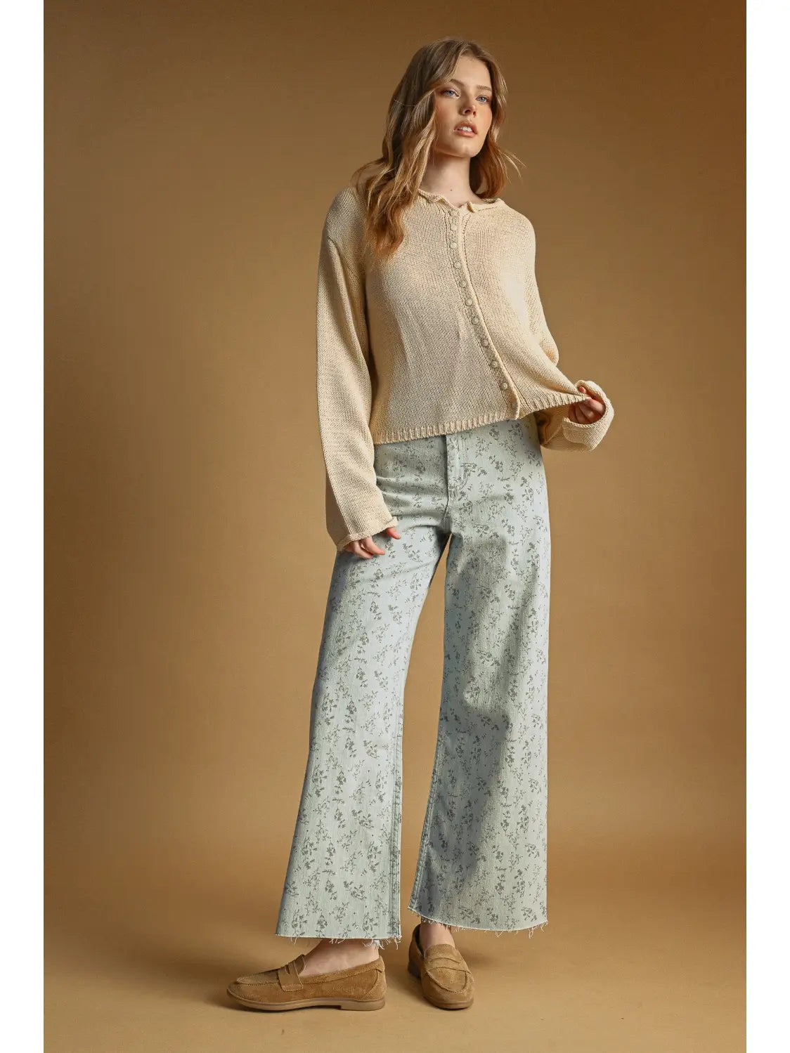 Button Front Cardigan - Vanilla Oat