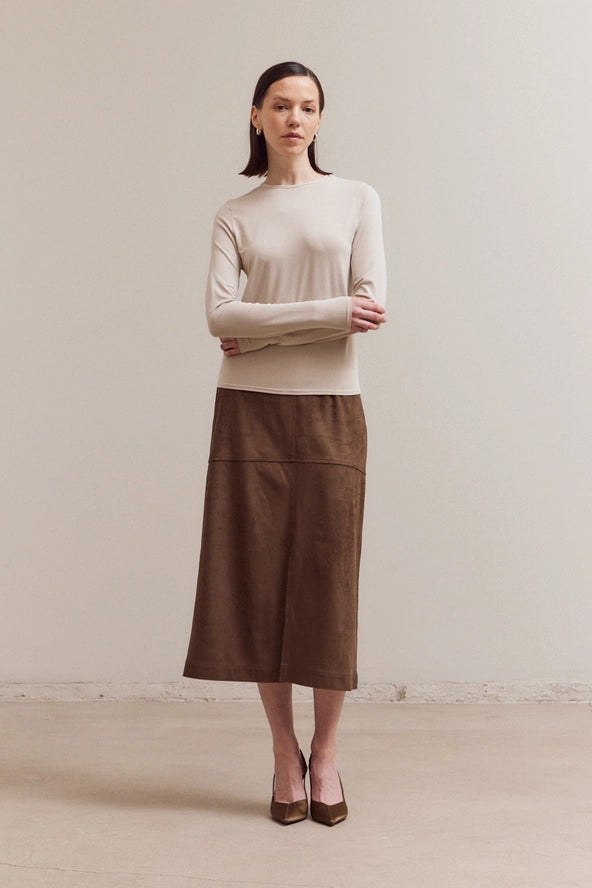 Grade + Gather - Long Sleeve Modal T-Shirt - Parchment