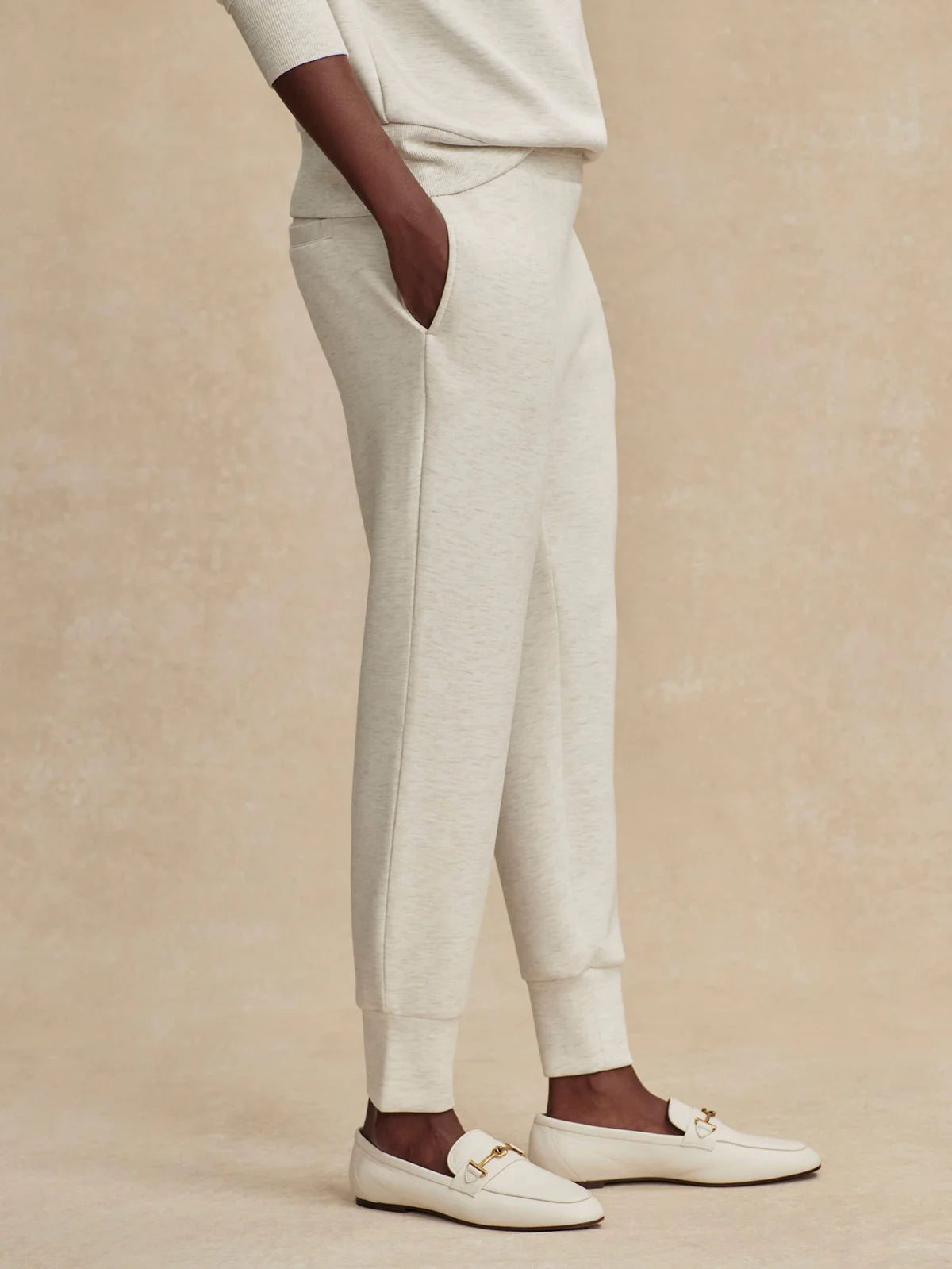 Varley - Slim Cuff Pant - Ivory Marl - 27.5"