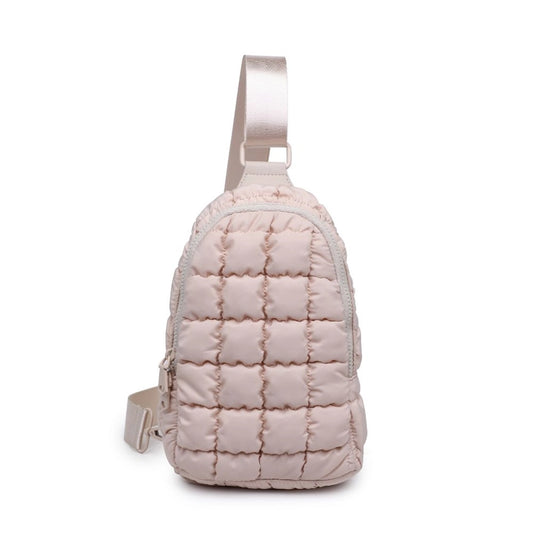 Rejuvenate - Quilted Nylon Sling Backpack - Cream