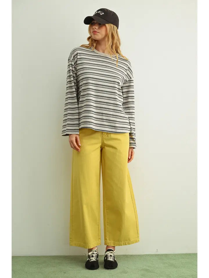 Longsleeve Stripe Tee - Denim/Black