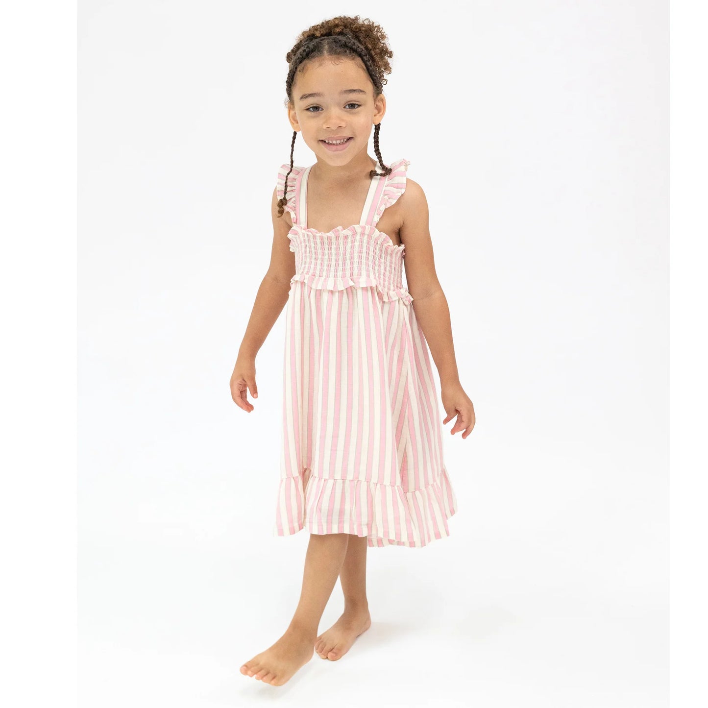 Smocked Ruffle Sundress - Candy Stripe