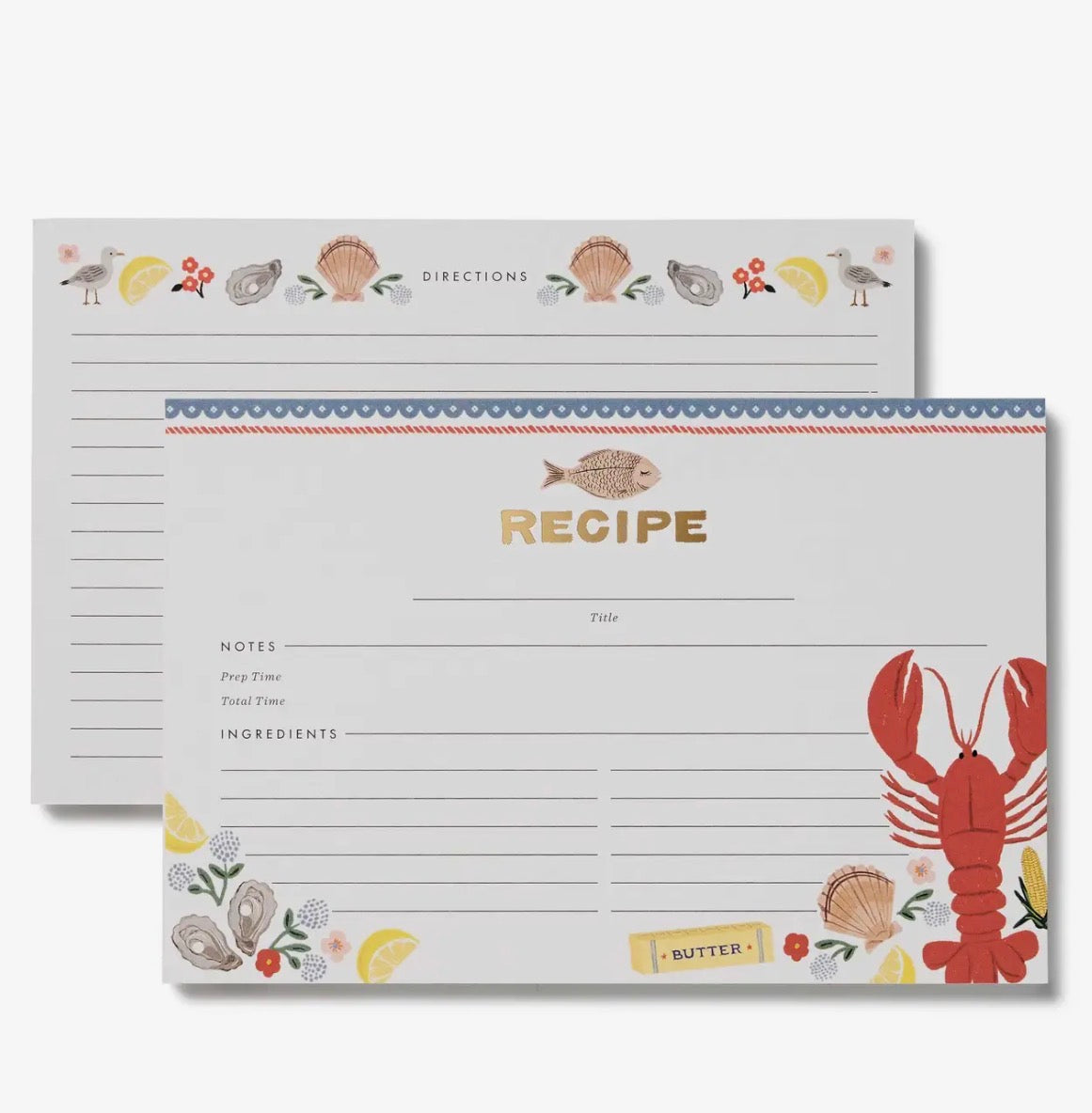 Rifle Paper Co. - Recipe Cards - Set of 12 - Seaside