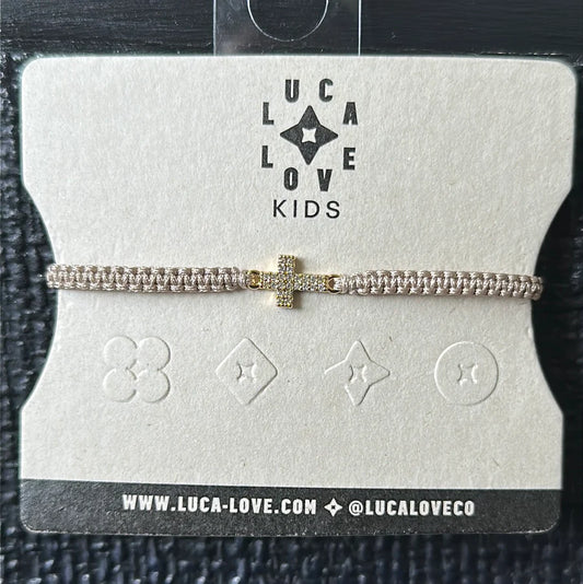 Kids Cross Bracelet - Sepia