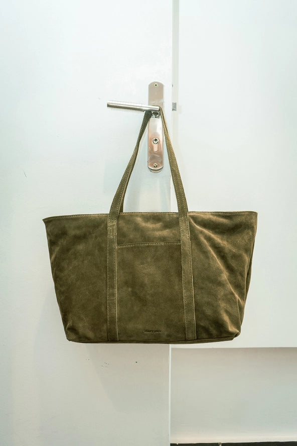 Francesca Suede Bag - Khaki