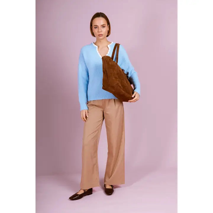 Francesca Suede Bag - Brown