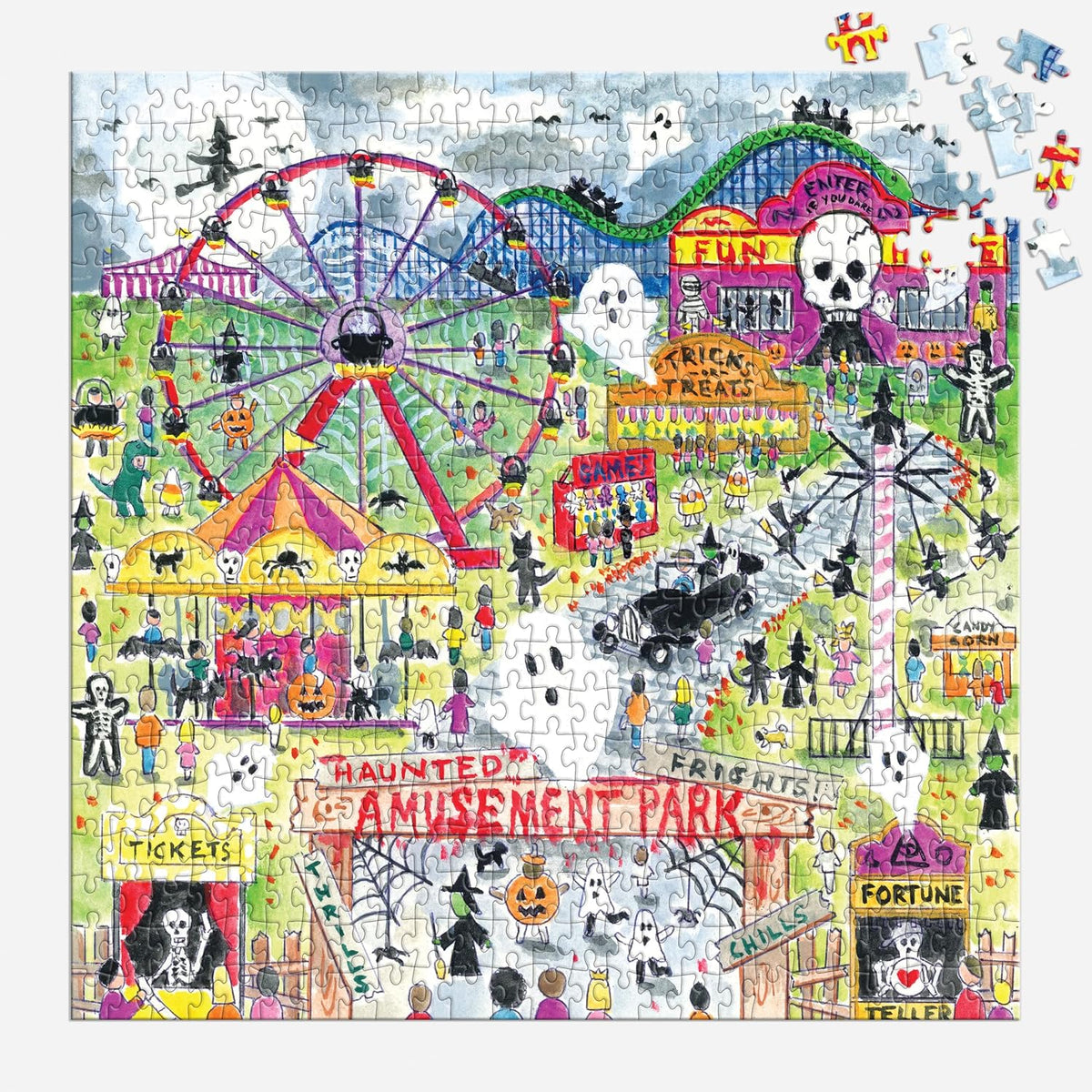 Haunted Amusement Park - 500 Piece Puzzle by Michael Storrings