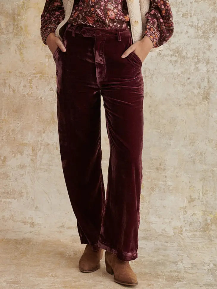 Klay Velvet Pants - Raspberry