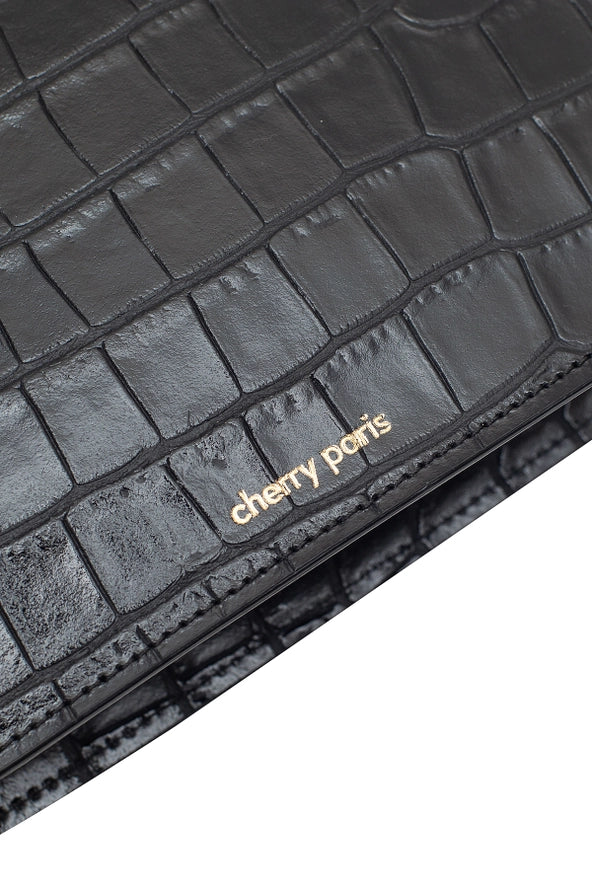 Milena Croco Bag - Black