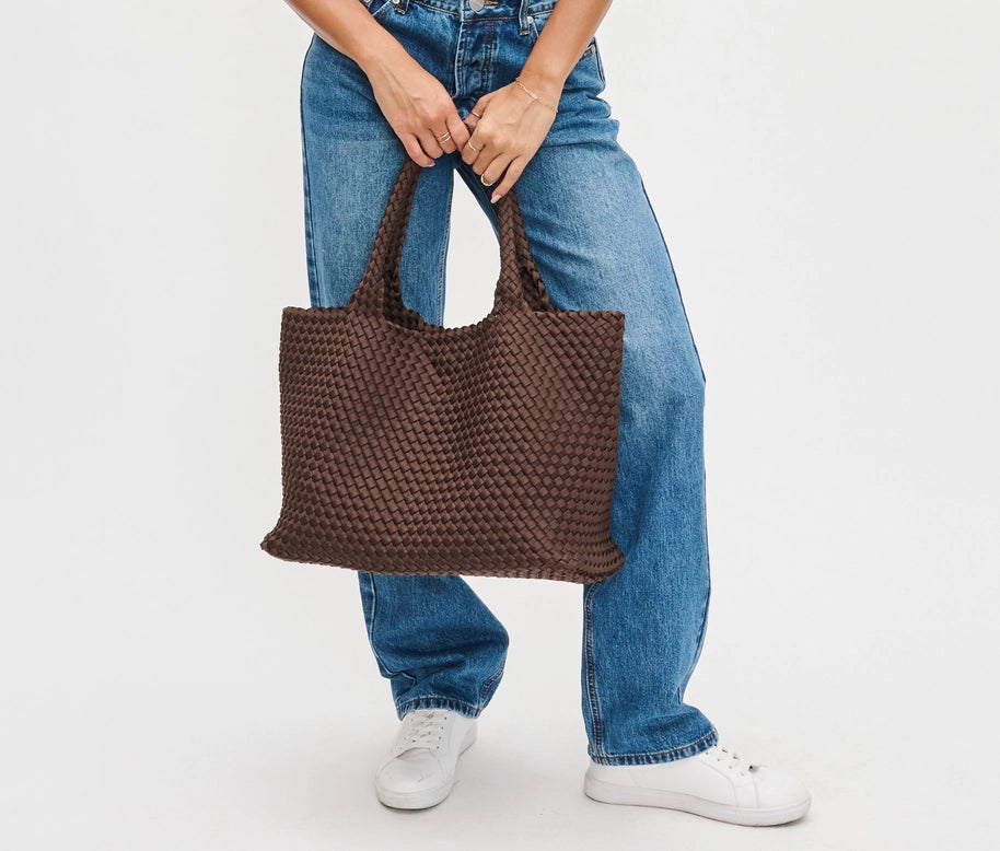 Sky's The Limit - Large Woven Neoprene Tote - Chocolate