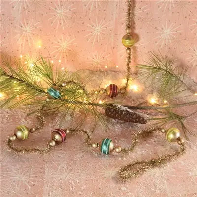 Glass & Tinsel Garland - Multi Color