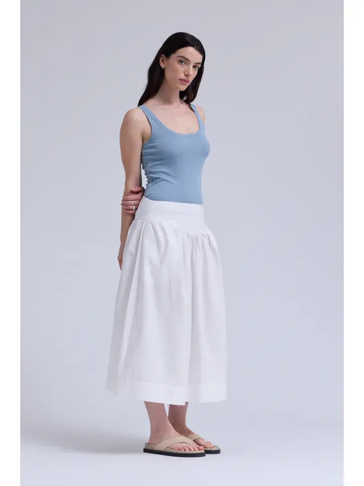 Grade + Gather - Gathered Poplin Skirt - Off White