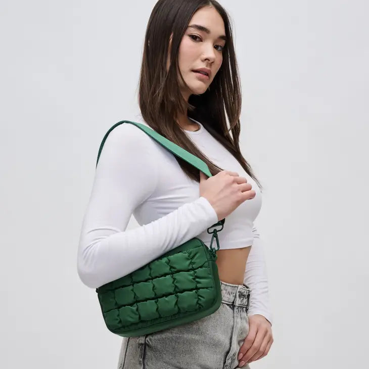 Sol and Selene: Inspiration - Quilted Nylon Crossbody - Emerald