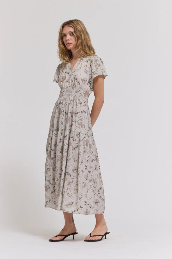Grade + Gather - Satin Midi Dress - Haze
