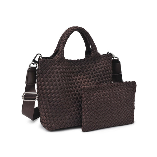 Sky's The Limit - Small Woven Neoprene Crossbody - Chocolate