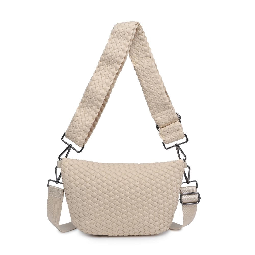 Ethereal - Woven Neoprene Crossbody Bag - Cream