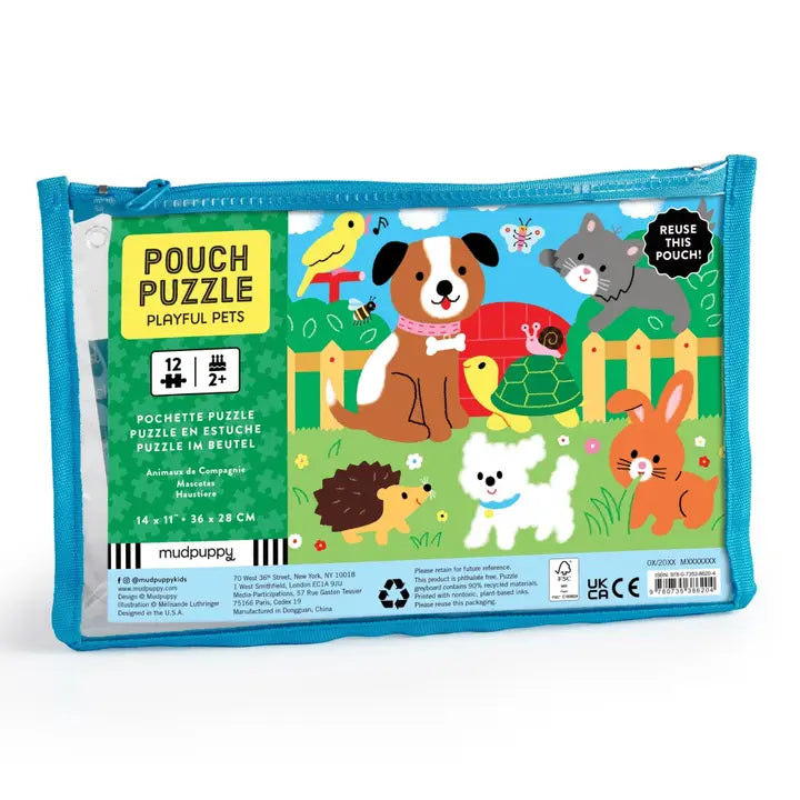 Mudpuppy - Pouch Puzzle - Playful Pets