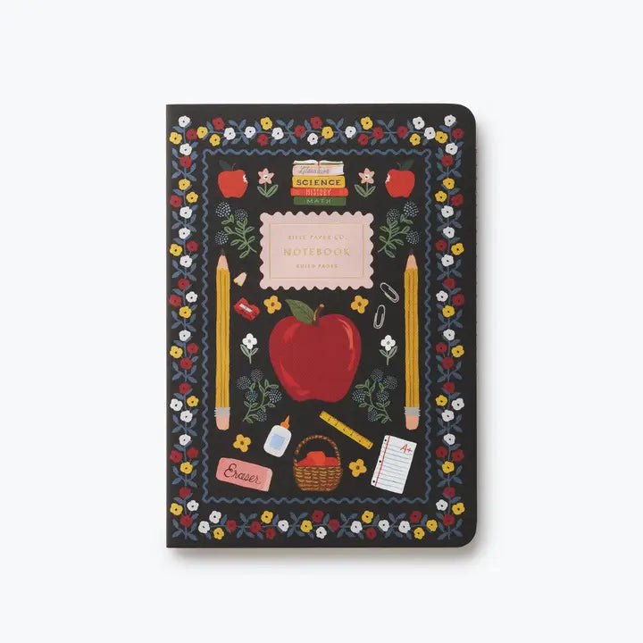 Rifle Paper Co. - Assorted Set of 3 Notebooks -Schoolhouse