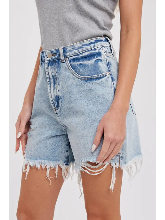 Relaxed Mid-Length Denim Short