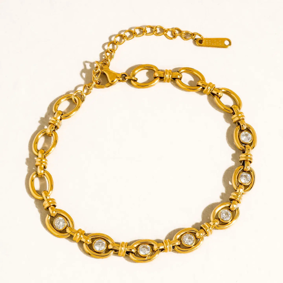 Xenon 18K Gold Non-Tarnish Circle Link Bracelet - Yellow Gold