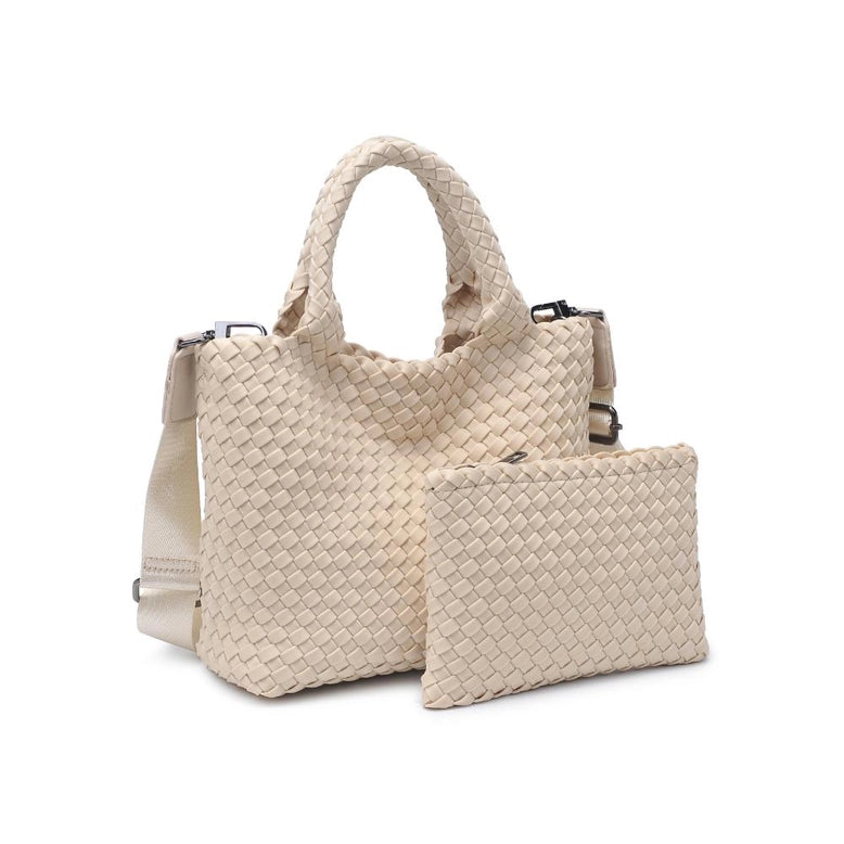 Sky's The Limit - Small Woven Neoprene Crossbody - Cream